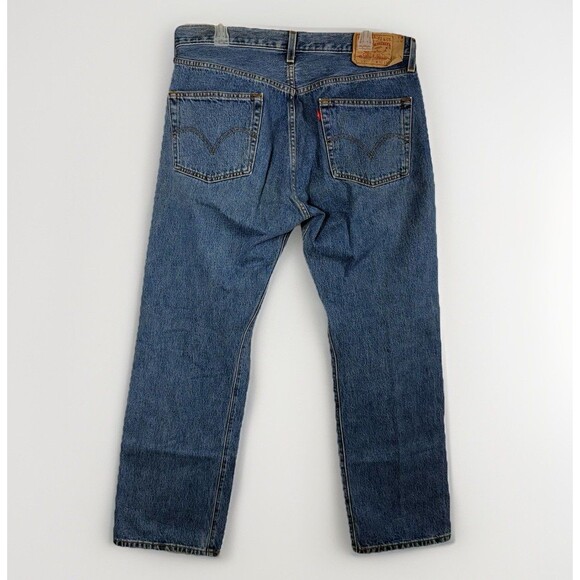 Levi's 501 Jeans Size 36 X 30 Straight Leg Medium Wash Button Fly Y2K 2000s - Picture 3 of 12